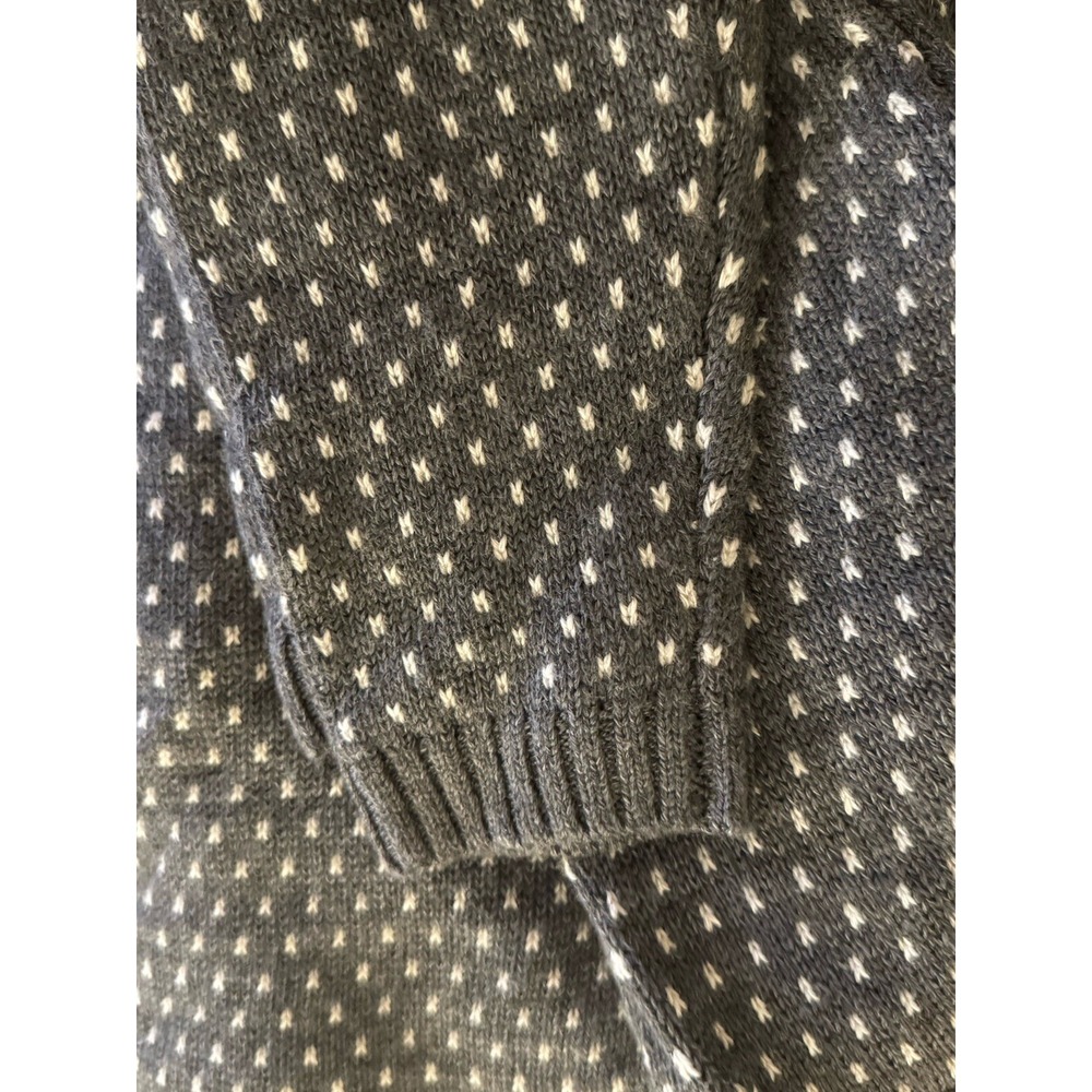 Garnet Hill Gray & White Shawl Collar Button Cardigan - Picture 9 of 9